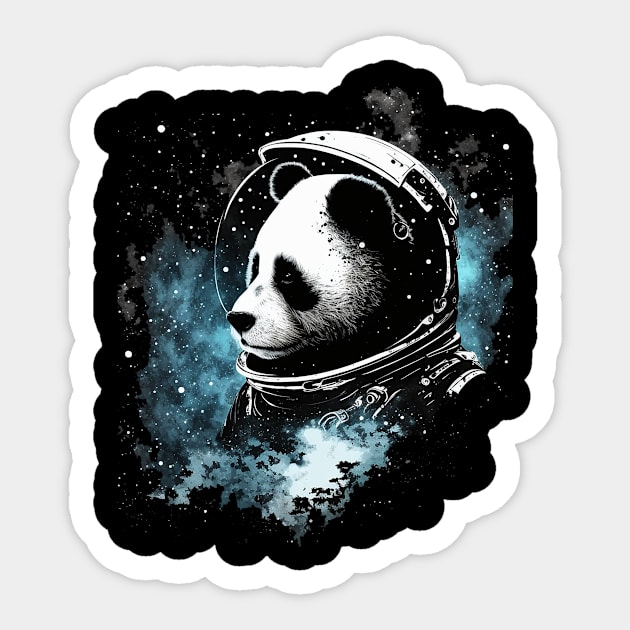 astronaut panda Sticker by a cat cooking